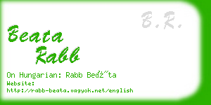 beata rabb business card